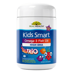 Kids Smart Trios Hi DHA Omega-3 Fish Oil – 60ct front of bottle