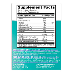 Kids Smart Hi DHA Omega-3 Fish Oil Chewable Burstlets – 30ct Supplement Facts panel